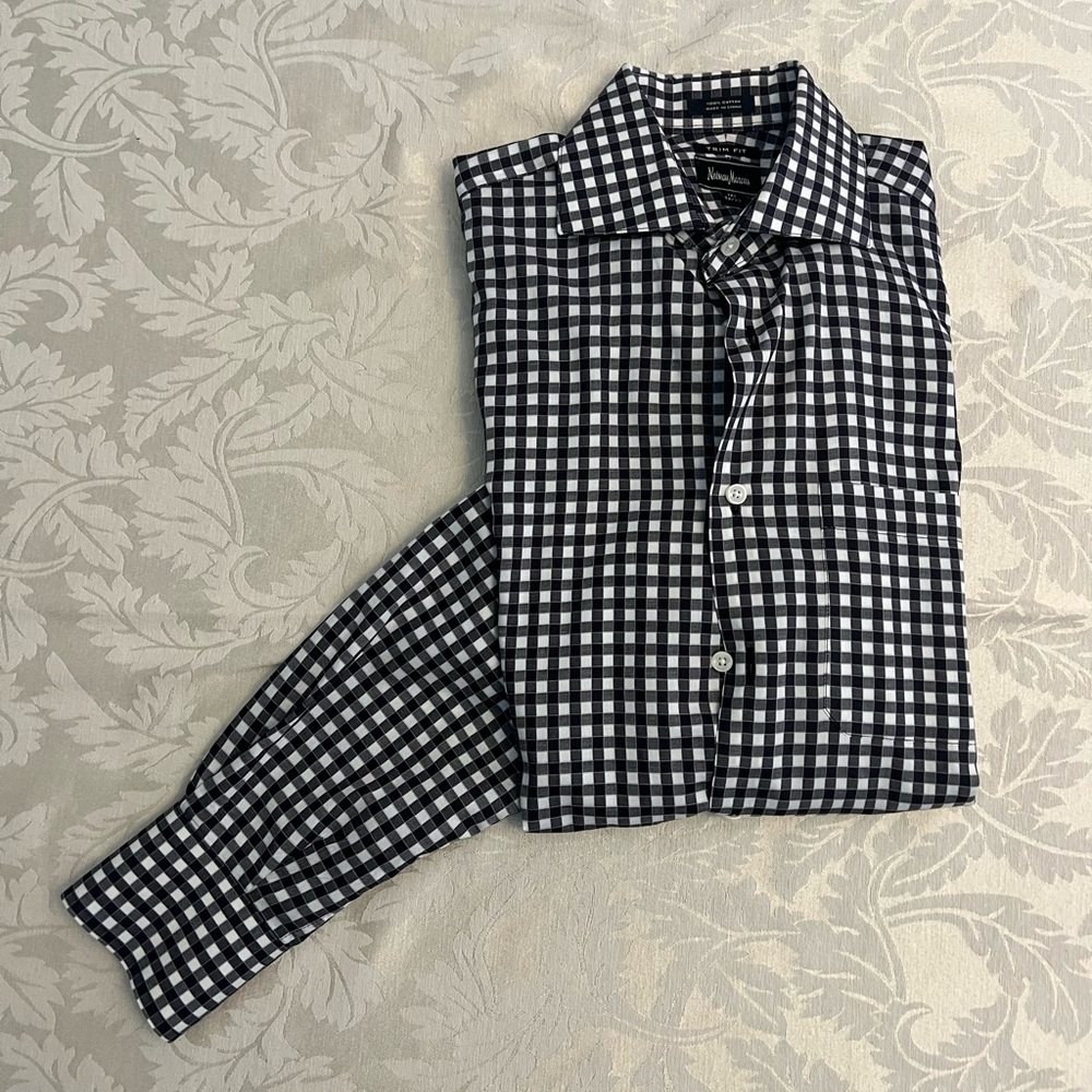 14.5 x 32/33 Plaid long sleeve Neiman Marcus shirt